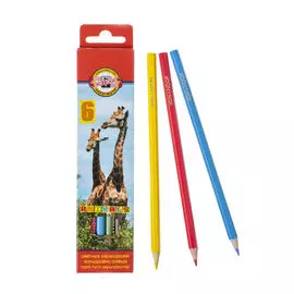 Набор карандашей цветных Koh-I-Noor "Животные" 6 цветов, картон