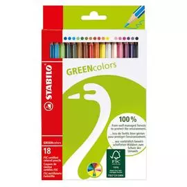 Набор карандашей цветных Stabilo "Green Colors" 18 цв