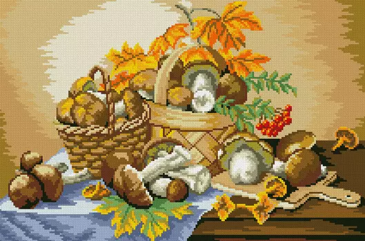 Набор Картина стразами "Грибное лукошко"