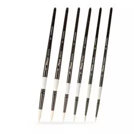 Набор кистей белая синтетика Pinax "CREATIVE White Taklon" круглые 6 шт