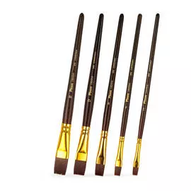 Набор кистей бордовая синтетика Pinax "CREATIVE" плоские 5 шт