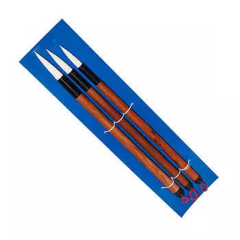 Набор кистей для каллиграфии 3 шт волос смешанный, ручка бамбуковая