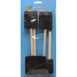 Набор кистей поролоновых 4 шт плоские (25/50/50/75 мм) деревянная ручка