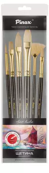 Набор кистей щетина Pinax "CLASSIC Plein Air" 6 шт, ассорти, короткая ручка