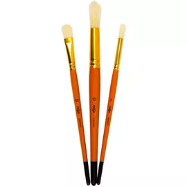 Набор кистей Щетина Гамма 3 шт, круглые №7, 12, плоская №12, блистер