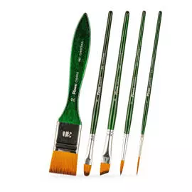 Набор кистей синтетика Pinax "CREATIVE" АССОРТИ с флейцем 5 шт