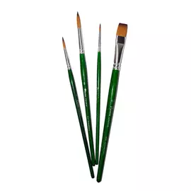 Набор кистей Синтетика Pinax "Creative Line" 4 шт, ассорти, короткая ручка