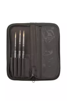 Набор кистей синтетика Pinax "HI-TECH" складные 3 шт, ассорти, пенал д/кистей