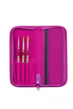 Набор кистей синтетика Pinax "ORO ROSSO" складные 3 шт, ассорти, пенал д/кистей