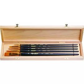 Набор кистей Синтетика Roubloff "№3" 5 шт круглые (№1,4,6) плоские (№7,18)