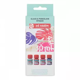 Набор красок для стекла и керамики Talens "Art Creation" 4 цв*30 мл розовые и серебрянные