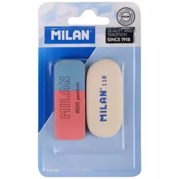 Набор ластиков MILAN 8020/118 2 шт в блистере