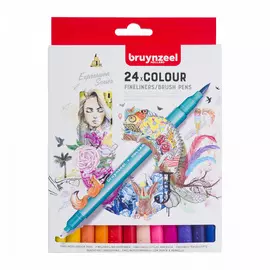Набор линеров Bruynzeel "Brushpen" 24 цв