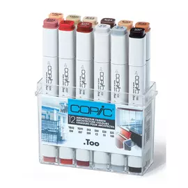 Набор маркеров Copic 12 шт "Архитектура" бежевых оттенков, в пластике