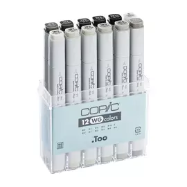 Набор маркеров Copic 12 шт CG серые оттенки, в пластике