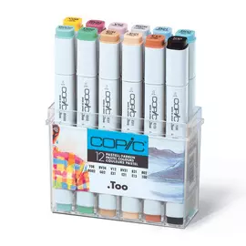Набор маркеров Copic 12 шт "Пастель" в пластике