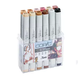 Набор маркеров Copic 12 шт "Портрет" бежевых оттенков, в пластике