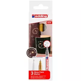 Набор маркеров декоративных, лаковых Edding 3 шт, 0,8 мм Металлик