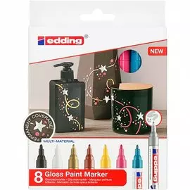 Набор маркеров декоративных, лаковых Edding 8 шт, 2-4 мм Ассорти