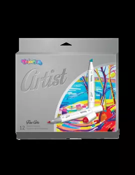 Набор маркеров двухсторонних для эскизов COLORINO "Artist", 12 цветов