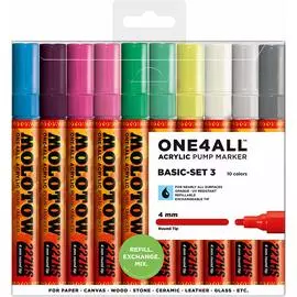 Набор маркеров Molotow "ONE4ALL 227HS Basic-Set 3" 2 мм, 10 шт