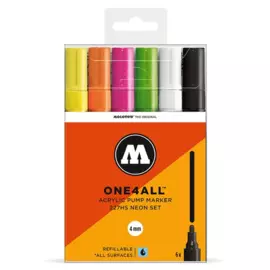 Набор маркеров Molotow "ONE4ALL 227HS Neon-Set" 4 мм, 6 шт