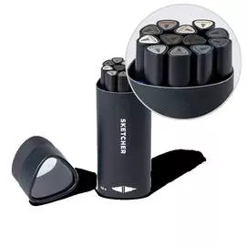 Набор маркеров Molotow "Sketcher set" 12 Main grey kit 1