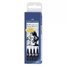 Набор маркеров профессиональных Faber-castell "Manga Black" 4 цв