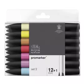 Набор маркеров ProMarker 12 цветов + 1 блендер, вариант 2