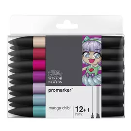 Набор маркеров ProMarker Manga Chibi 12 цветов + 1 блендер, вариант 2