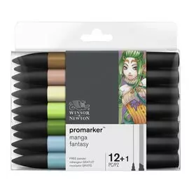 Набор маркеров ProMarker Manga Fantasy 12 цветов + 1 блендер, вариант 2