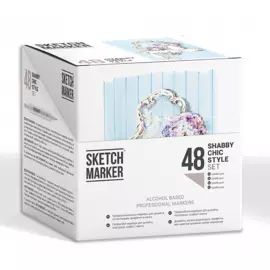 Набор маркеров Sketchmarker 48 Shabby Chic style- Шебби шик (48 маркеров в пластиковом кейсе)