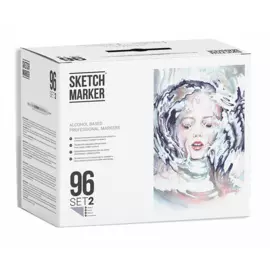 Набор маркеров Sketchmarker 96 set 2 - (96 маркеров в пластиковом кейсе)