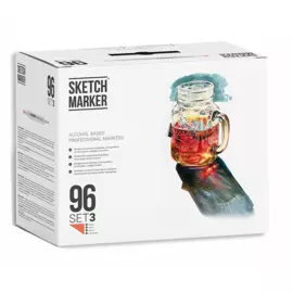 Набор маркеров Sketchmarker 96 set 3 - (96 маркеров в пластиковом кейсе)