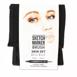 Набор маркеров Sketchmarker Brush 12 Skin Set- Оттенки кожи (12 маркеров+сумка органайзер)