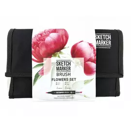 Набор маркеров Sketchmarker Brush 24 Flowers Set- Цветы (24 маркеров+сумка органайзер)