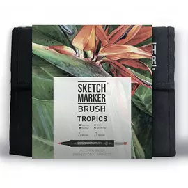 Набор маркеров Sketchmarker Brush 36 Tropics Set- Тропики (36 маркеров+сумка органайзер)