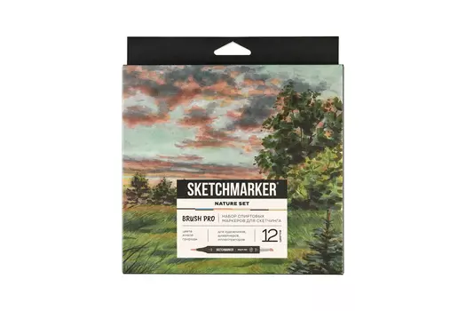 Набор маркеров Sketchmarker "Brush Pro Nature Set" 12 цветов в картонной упаковке