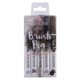 Набор маркеров Talens "Ecoline" 5 шт серые цвета, в пластиковой упаковке