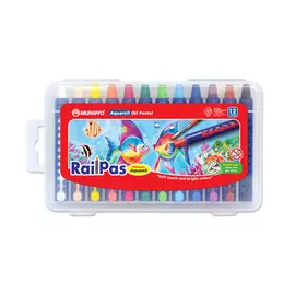 Набор масляной пастели Mungyo эффект акварели RailPas-Aquarell Oil Pastel 12 цв, в пластиковом чемод
