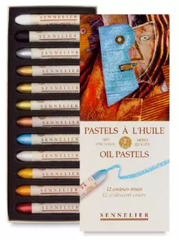 Набор масляной пастели Sennelier 12 цв, иридисцентные цвета