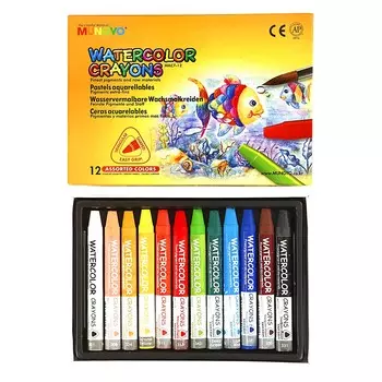 Набор мелков акварельные Mungyo трехгранные, 12 цветов