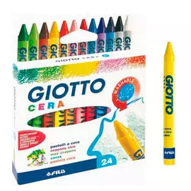 Набор мелков восковых Fila Giotto "Cera" 24 шт, в картонной коробке