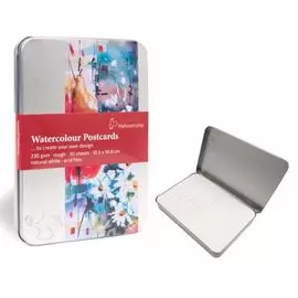 Набор открыток из акварельной бумаги Hahnemuhle, 230 г, 10,5х14,8 см, 30 л, жестяная коробка