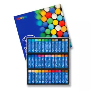 Набор пастели масляная Mungyo "Jumbo" для школьников 36 цветов, круглая, в картонной коробке