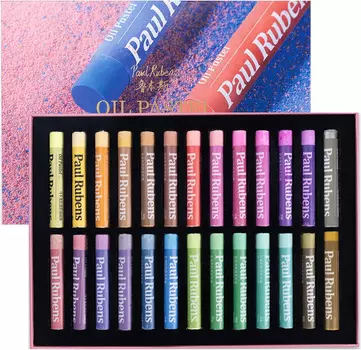 Набор пастели масляная Paul Rubens "Глиттер" 24 цв., круглая, 70*12 мм, в картонной коробке