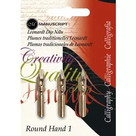 Набор перьев Manuscript "Round Hand 1" 3 шт, блистер