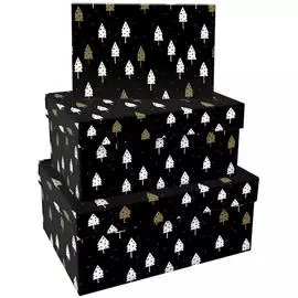 Набор прямоугольных коробок 3в1, MESHU "Christmas Night", (19*12*7,5-15*10*5см)