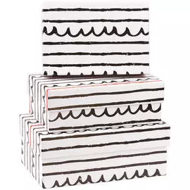 Набор прямоугольных коробок 3в1, MESHU "Spirals and lines", (19*12*7,5-15*10*5см)