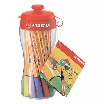 Набор ручек капиллярных Stabilo "Point 88 mini" в спортивной бутылке 18 шт